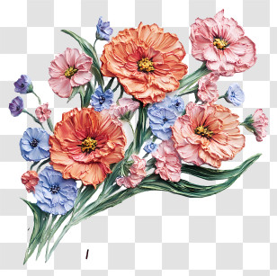 Mothers Day Text - Colorful Floral Bouquet Transparent PNG