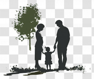 Family - Family Silhouette With Tree Transparent PNG