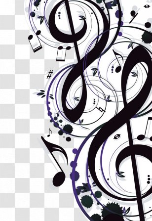 Musical Note Illustration - Silhouette - European Simple Notes Pattern Transparent PNG