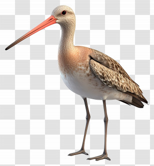 3d Godwit - Long Beaked Bird Transparent PNG