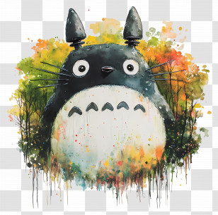 Totoro - Watercolor Cartoon Creature Illustration Transparent PNG