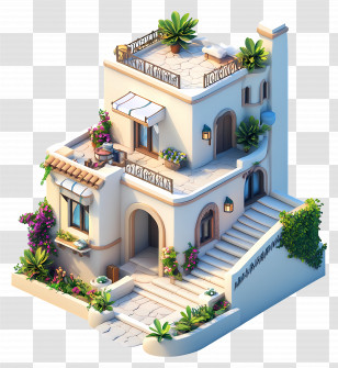 Mediterranean House - Charming Mediterranean Style House Transparent PNG