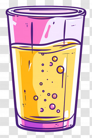 Drinking Water - Glass Of Orange Juice With Bubbles Illustration Transparent PNG