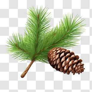 Pinecone - Pine Branch And Cone Illustration Transparent PNG