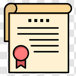 Modern Education Icon - Certificate Design With Red Ribbon Transparent PNG