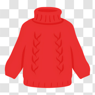 Icon - Red Turtleneck Sweater Transparent PNG