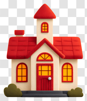 School House - Small Cute Doodle House Transparent PNG