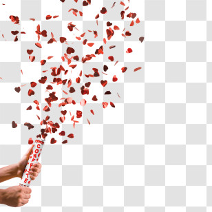 Confetti - Red Heart Confetti Release For Special Occasions Transparent PNG