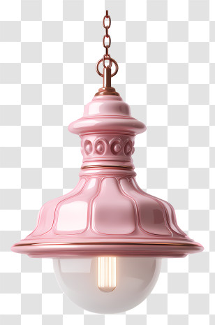Pink Vintage Light - Pink Hanging Lamp For Home Decor Transparent PNG