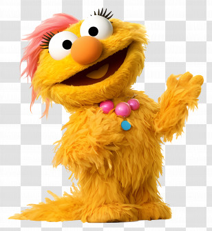 Zoe - Cheerful Furry Character With Colorful Hair Transparent PNG