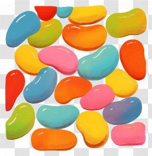 Jelly Beans - Colorful Jelly Beans Illustration Transparent PNG