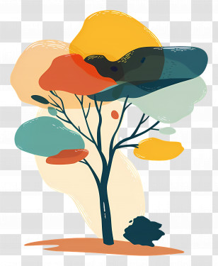 Tree - Abstract Colorful Tree Illustration Transparent PNG