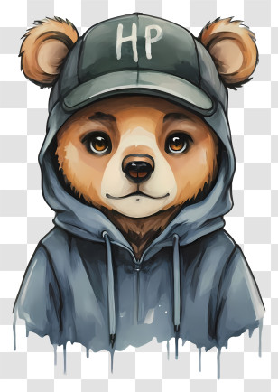 Cartoon Bear - Bear In Hoodie Illustration Transparent PNG
