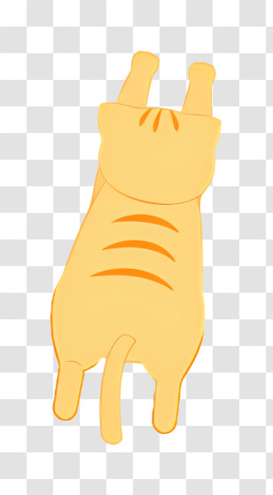 Yellow Cat - Orange Cat Standing Illustration Transparent PNG