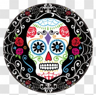 Calavera Day Of The Dead Cloth Napkins Plate Party - Full Blown Balloon Transparent PNG