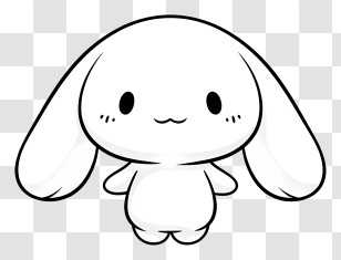 Minimalist Line Art Cinnamoroll - Cute Bunny Cartoon Character Transparent PNG
