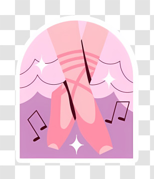 Ballet Shoes - Pink Ballet Shoes With Music Notes Transparent PNG