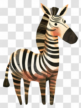 Zebra - Cute Cartoon Zebra Illustration Transparent PNG