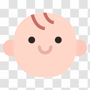 Infant - Cute Baby Face Cartoon Illustration Transparent PNG