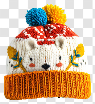Knit Cap - Cute Knitted Winter Hat Transparent PNG