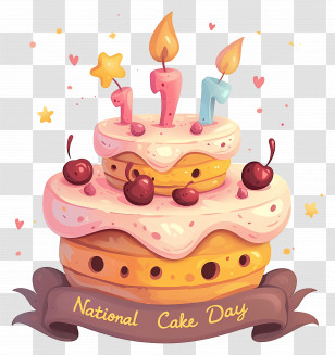 National Cake Day - Cute Birthday Cake For National Cake Day Transparent PNG