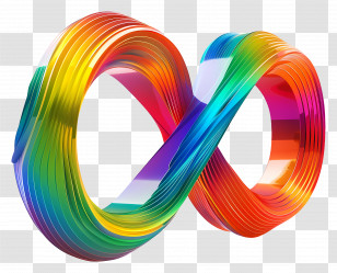 Rainbow Infinity Sign - Vibrant Rainbow Infinity Loop Design Transparent PNG