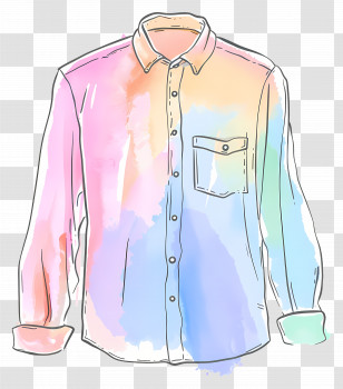 Shirt - Colorful Watercolor Shirt Illustration Transparent PNG