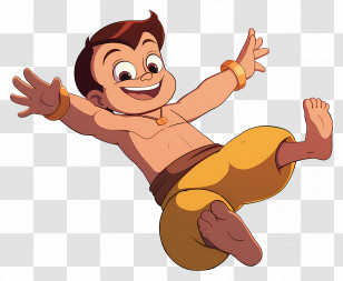 Chhota Bheem - Jumping Animated Boy Character Transparent PNG