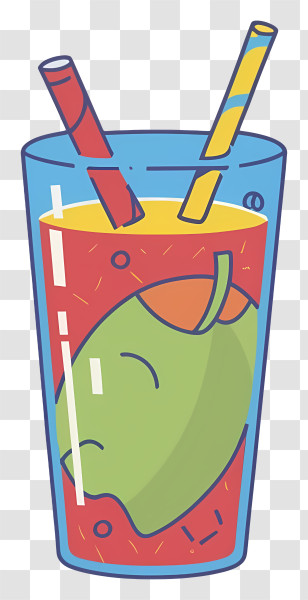 Orange Juice - Fruit Drink With Straws Transparent PNG