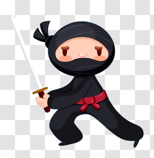 Lego Ninja - Cartoon Ninja Character With Sword Transparent PNG