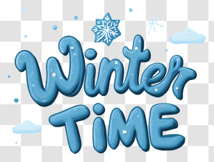 Winter Time Word - Winter Time Lettering Transparent PNG