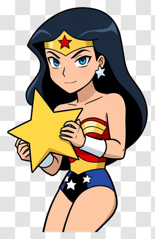 Wonder Woman - Superhero Holding Star Transparent PNG