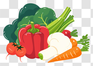 Vegetable - Colorful Fresh Vegetables Illustration Transparent PNG