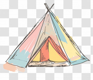 Tent - Illustration Of A Colorful Fabric Tent Transparent PNG