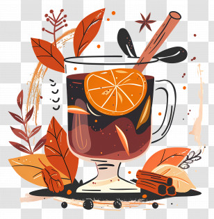 Christmas Mulled Wine - Warm Autumn Drink Illustration Transparent PNG