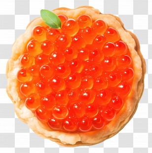 Caviar In Tartlet - Elegant Salmon Roe Tart Dish Transparent PNG