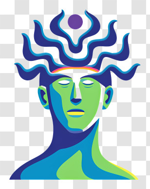 Calm Mind Logo - Colorful Abstract Face Design Transparent PNG