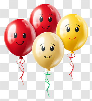 Balloons - Smiling Balloons For Party Celebration Transparent PNG