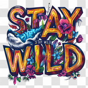 Stay Wild - Colorful Stay Wild Typography Transparent PNG
