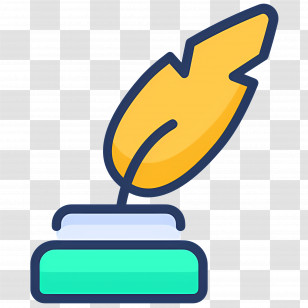 Feather Ink - Feather Pen With Ink Bottle Transparent PNG