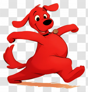 Dancing Dog - Happy Red Cartoon Dog In Playful Pose Transparent PNG