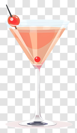 Martini Cocktail - Cocktail Glass With Cherry Garnish Transparent PNG