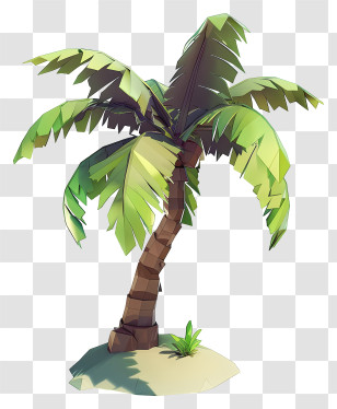 3d Coconut Tree - Cartoon Style Tropical Palm Tree Transparent PNG
