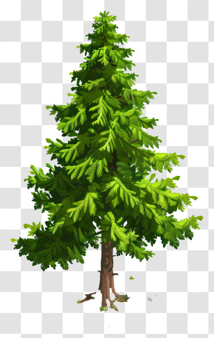 Fir Tree - Realistic Green Pine Tree Transparent PNG