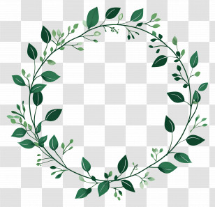 Leafy Wreath Design - Green Leafy Wreath Illustration Transparent PNG