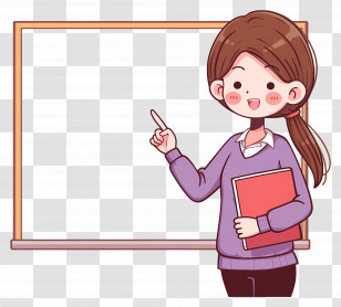 Teacher Education - Teacher Pointing At Whiteboard Transparent PNG
