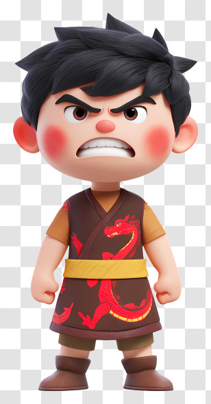 Super Cute Boy - Angry Boy In Dragon Outfit Transparent PNG