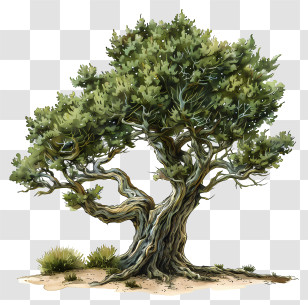 Juniper Tree - Evergreen Pine Tree Art Illustration Transparent PNG
