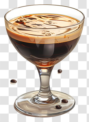 Cocktail - Cocktail Glass With Coffee Beans Garnish Transparent PNG