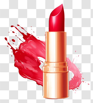 Red Lipstick - Red Lipstick With Splash Effect For Fashion Transparent PNG